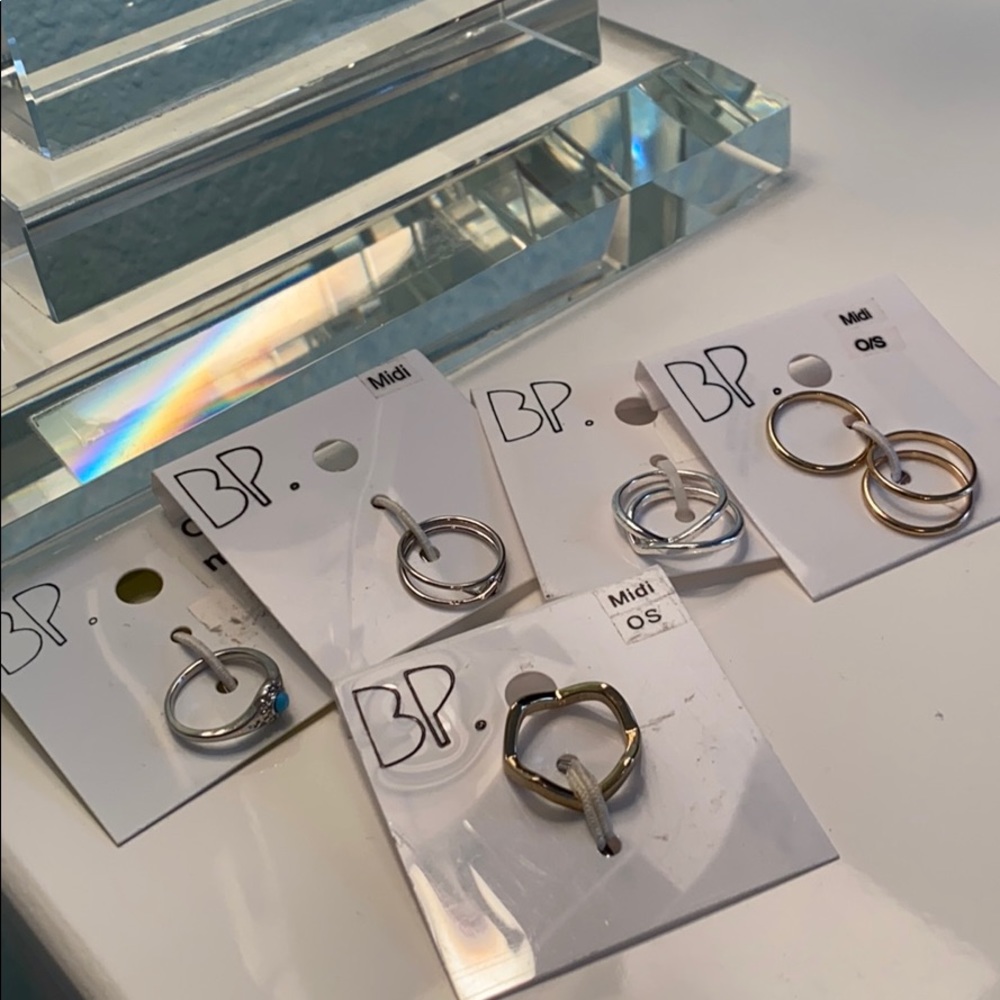 BP Nordstrom bundle of 5 midi rings